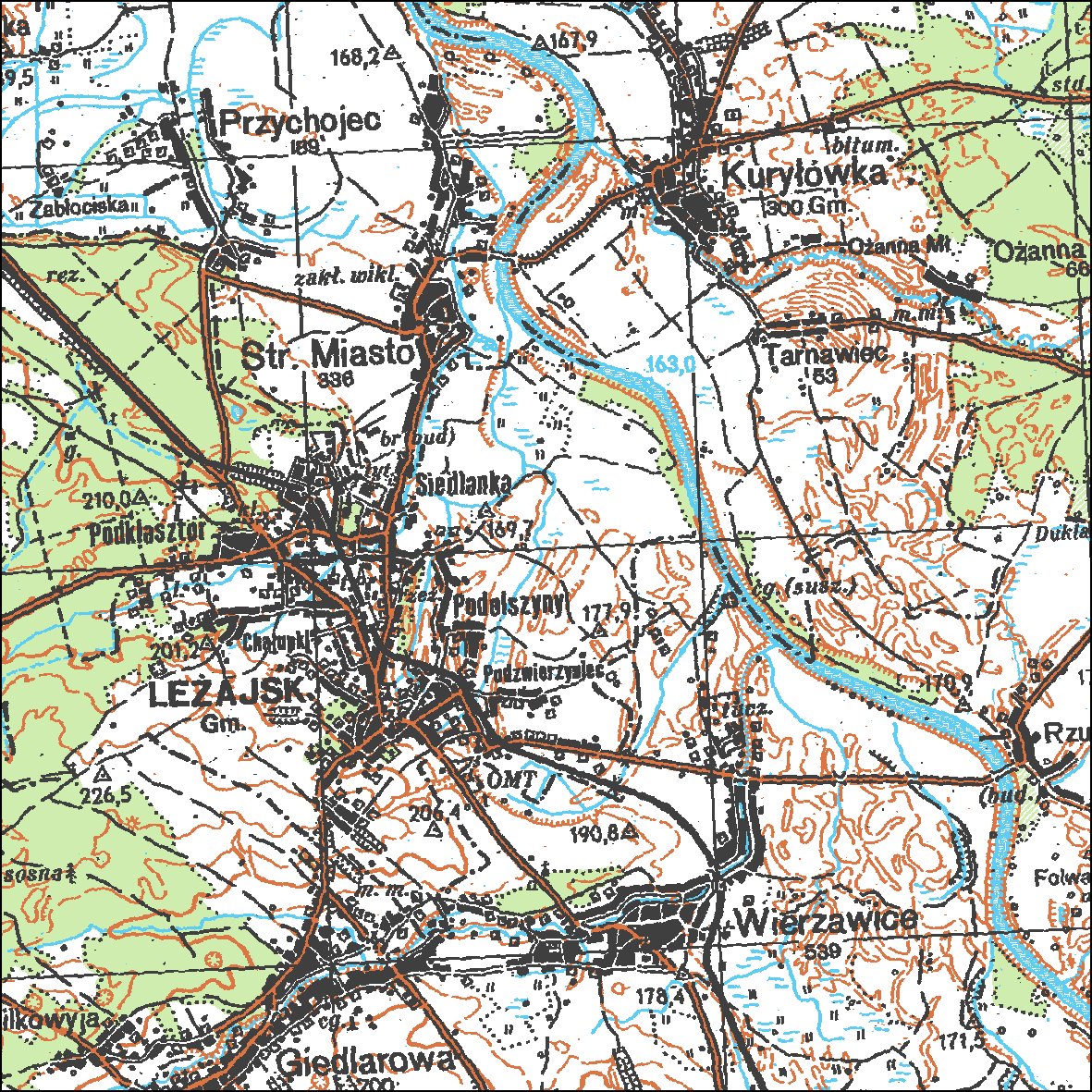 mapa topograficzna w skali 1:100 000