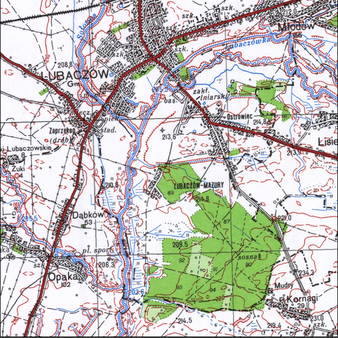 mapa topograficzna w skali 1:50 000
